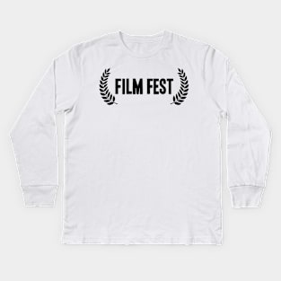 Film Fest Logo (BLACK) Kids Long Sleeve T-Shirt